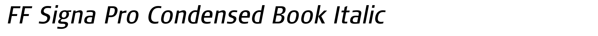 FF Signa Pro Condensed Book Italic image